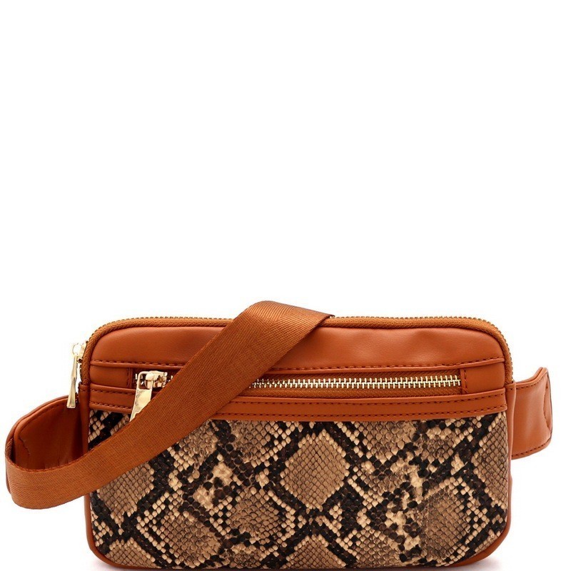 snake print waist bag